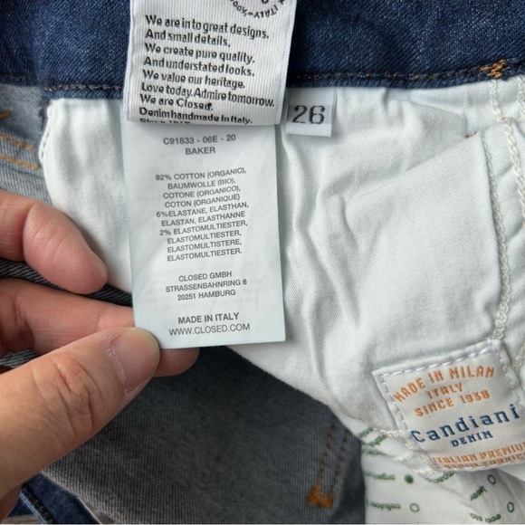 CLOSED Baker C91833 Mid Rise Skinny  Jeans Made in Italy - Picture 11 of 16